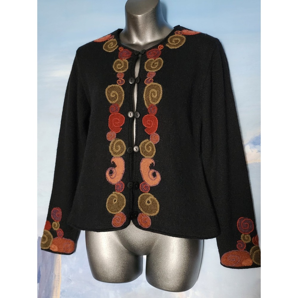 NEW M Peru Unlimited 100% Alpaca Crochet Knit Cardigan